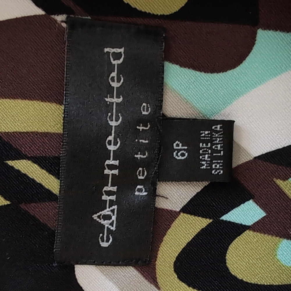 Connected Petite Sheath Dress Sz6P Geometric Sleeveless Zip-up EUC Poly/Spandex - Picture 7 of 12
